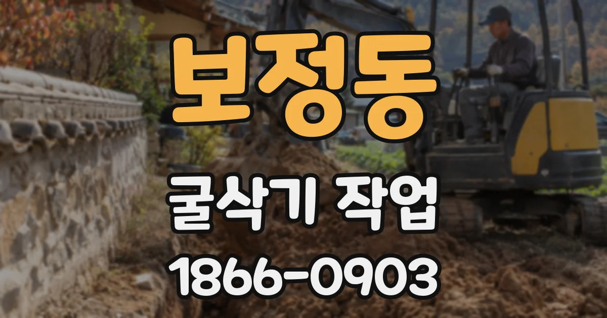 보정동 굴삭기 작업