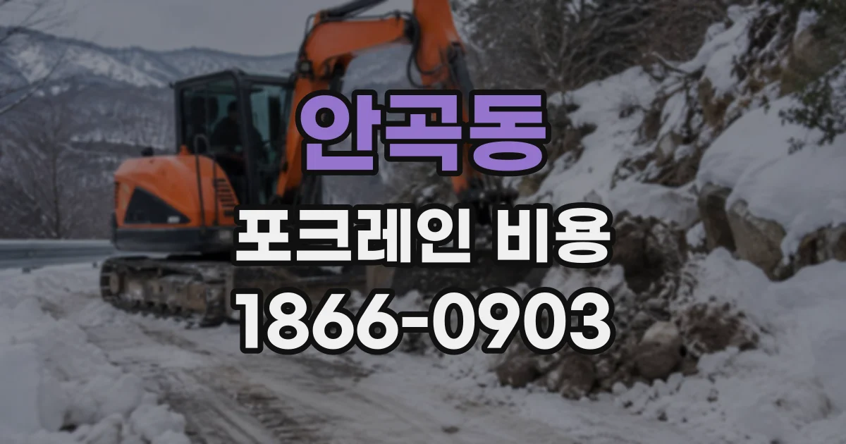 안곡동 포크레인비용