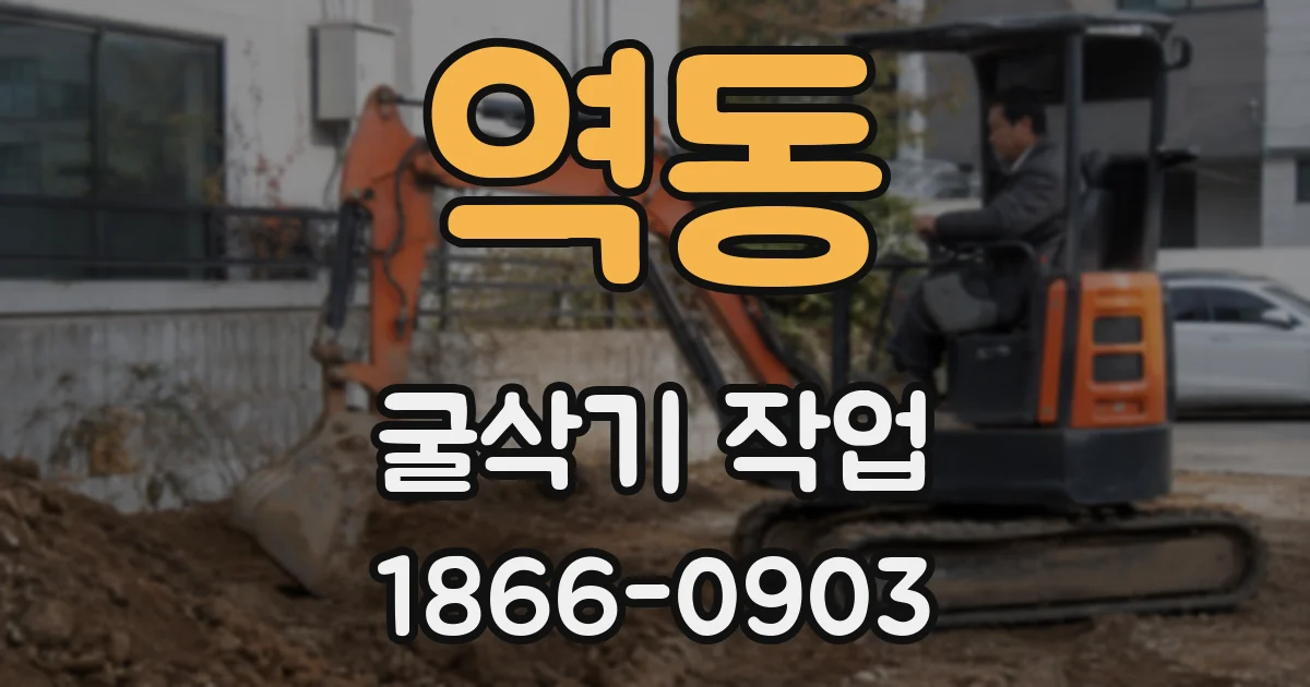 역동 굴삭기 작업