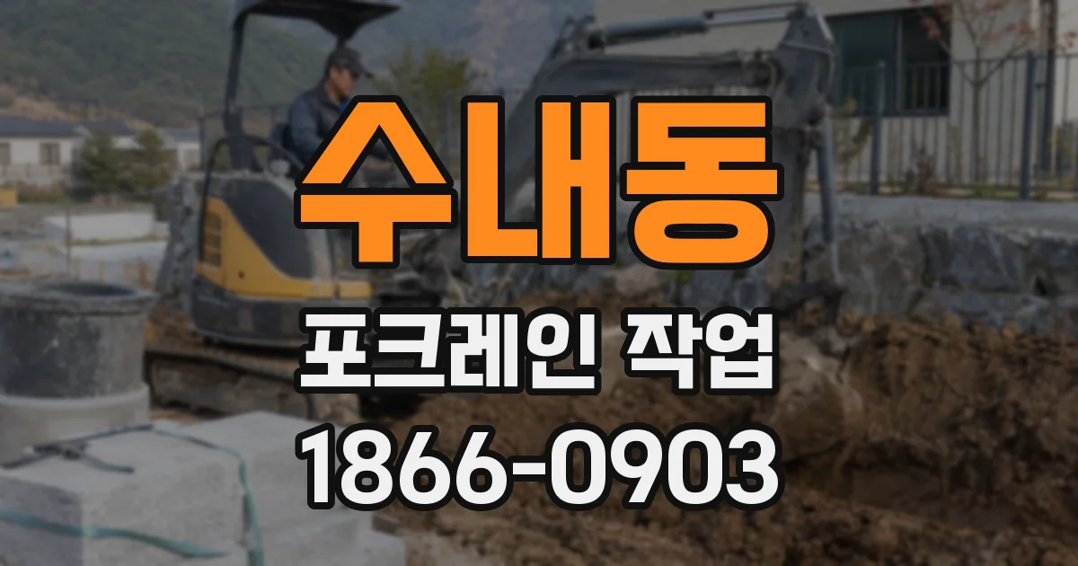 수내동 포크레인 작업
