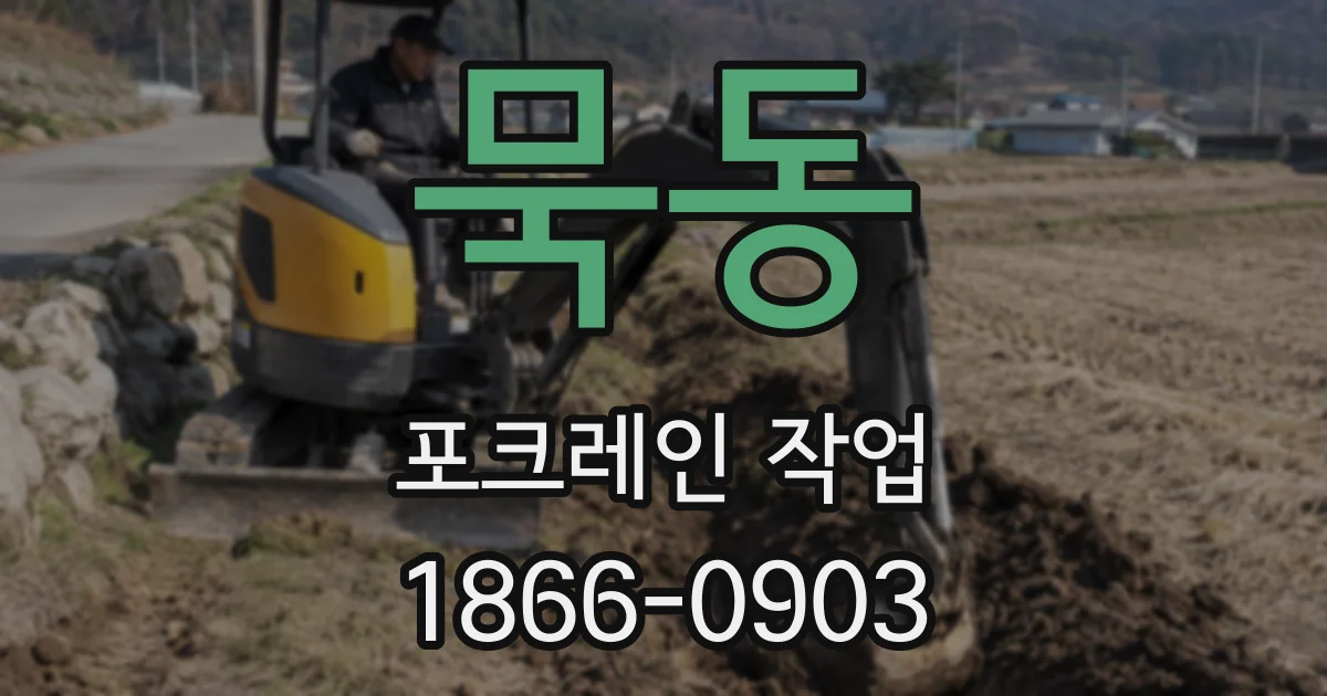 묵동 포크레인 작업