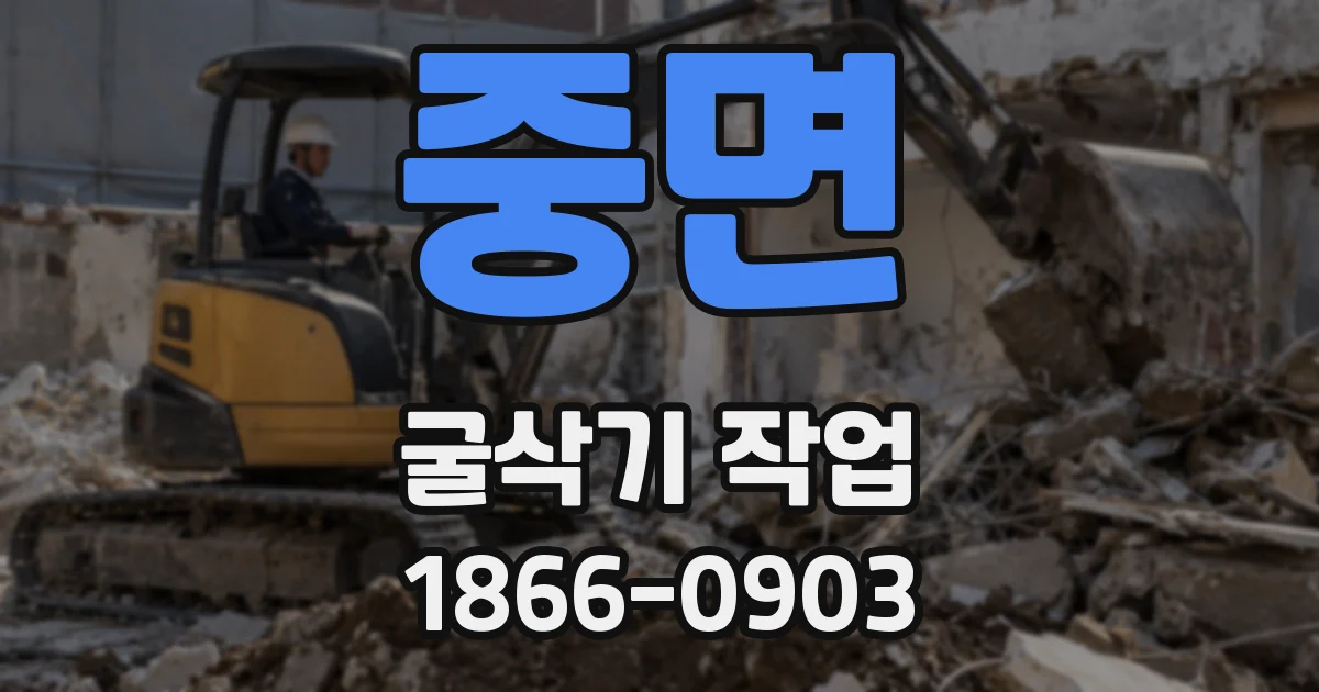 중면 굴삭기 작업