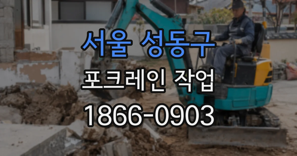 서울 성동구 포크레인 작업