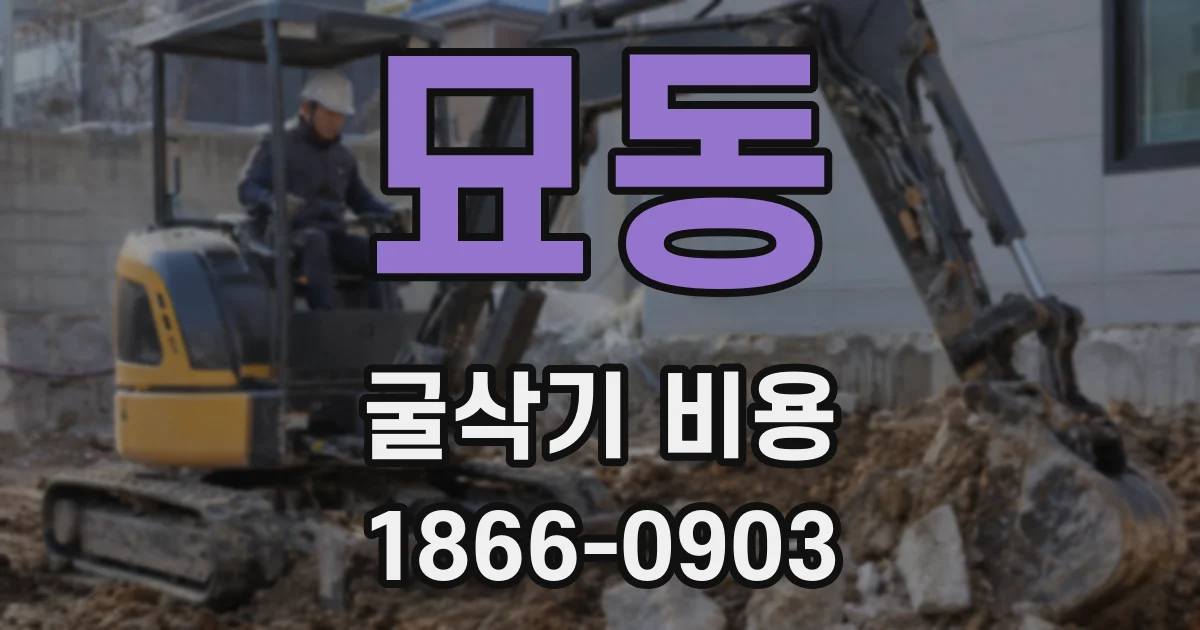 묘동 굴삭기 비용