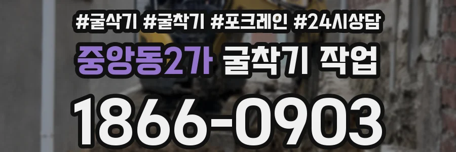 중앙동2가 굴착기 작업