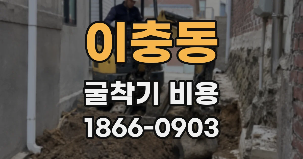 이충동 굴착기 비용
