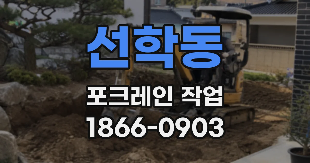 선학동 포크레인 작업
