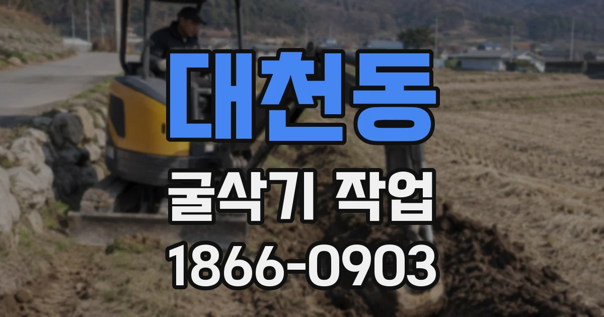 대천동 굴삭기 작업
