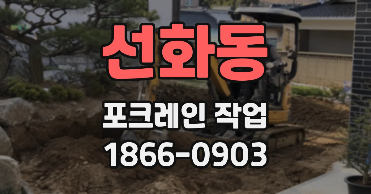 선화동 포크레인 작업