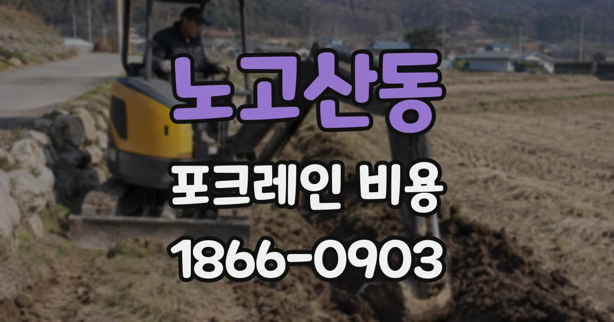 노고산동 포크레인 비용