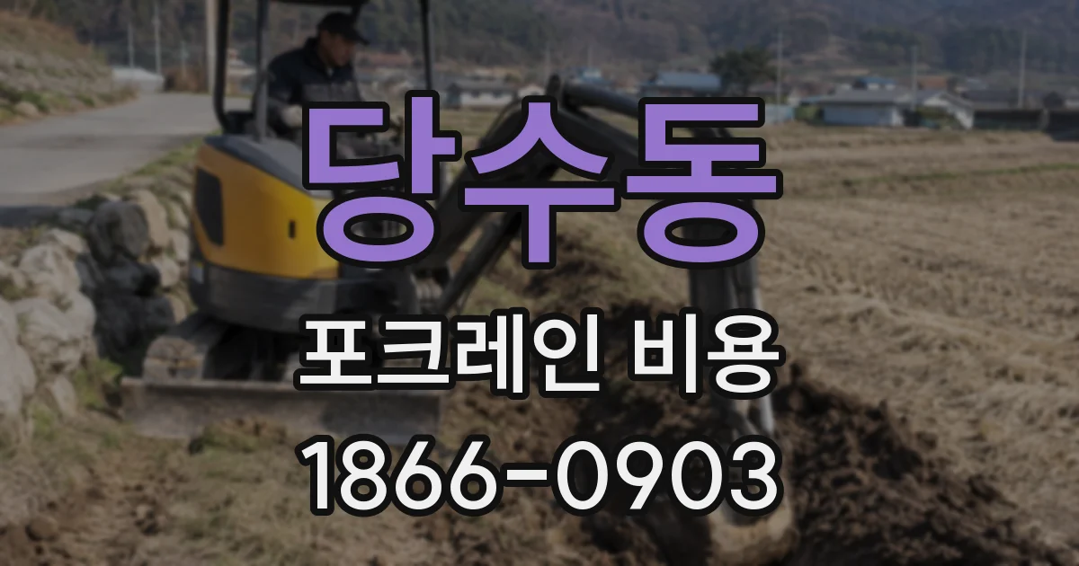당수동 포크레인 비용
