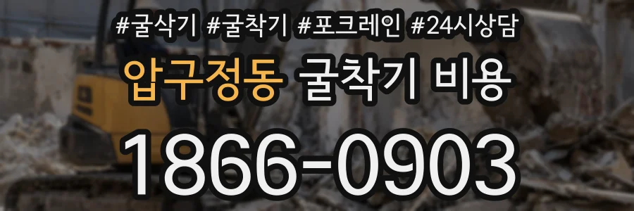 압구정동 굴착기 비용
