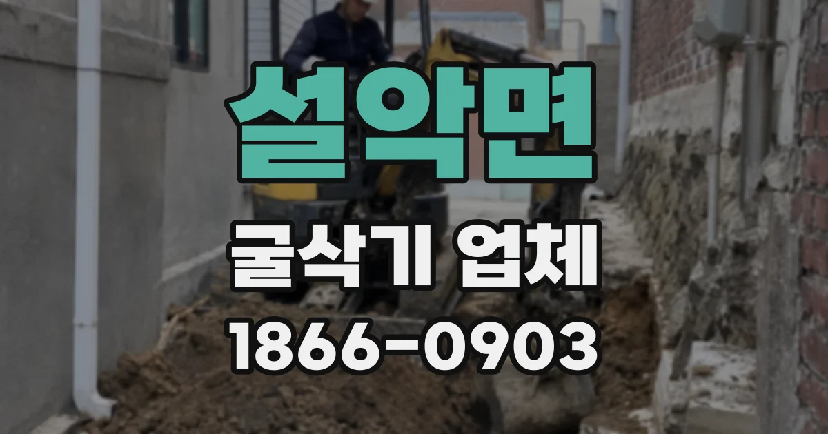 설악면 굴삭기 업체