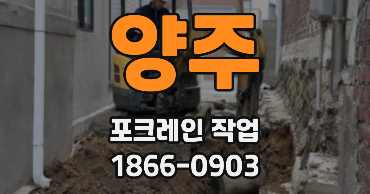 양주 포크레인 작업