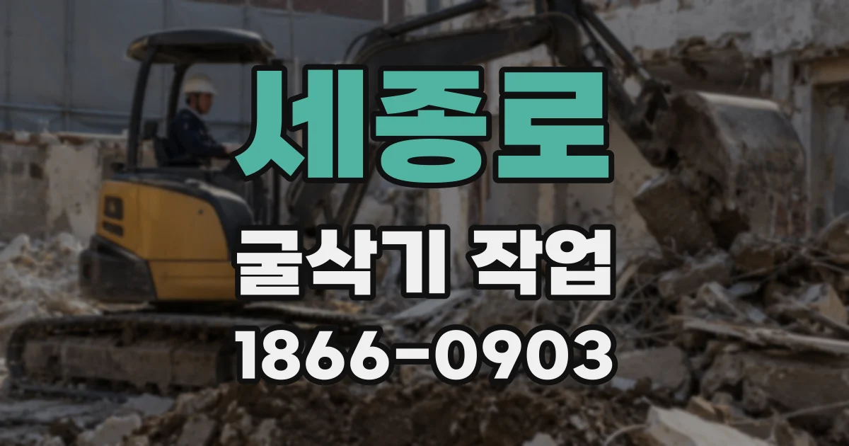 세종로 굴삭기 작업