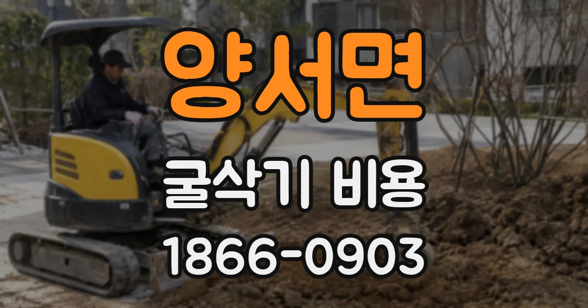 양서면 굴삭기 비용