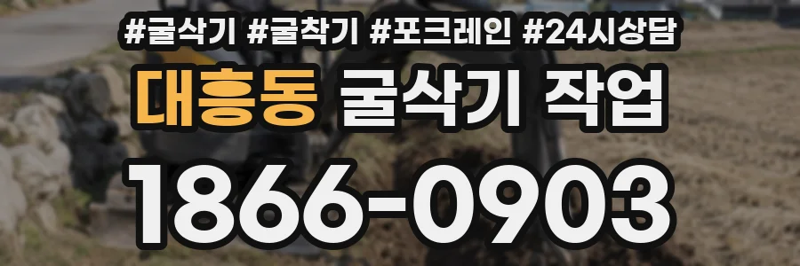 대흥동 굴삭기 작업