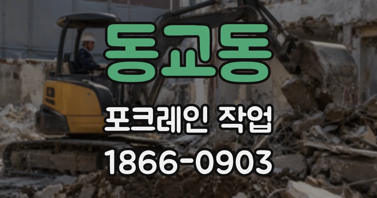 동교동 포크레인 작업