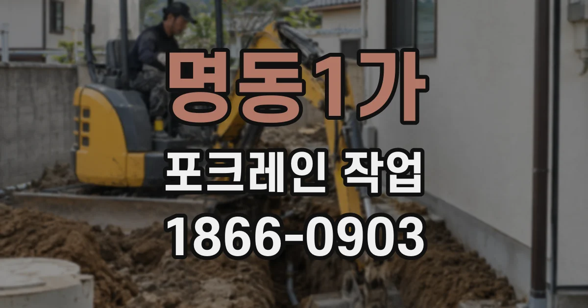 명동1가 포크레인 작업