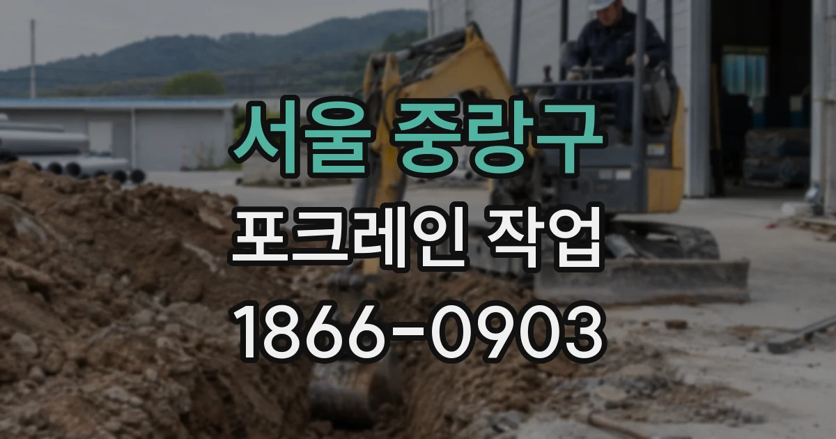 서울 중랑구 포크레인 작업