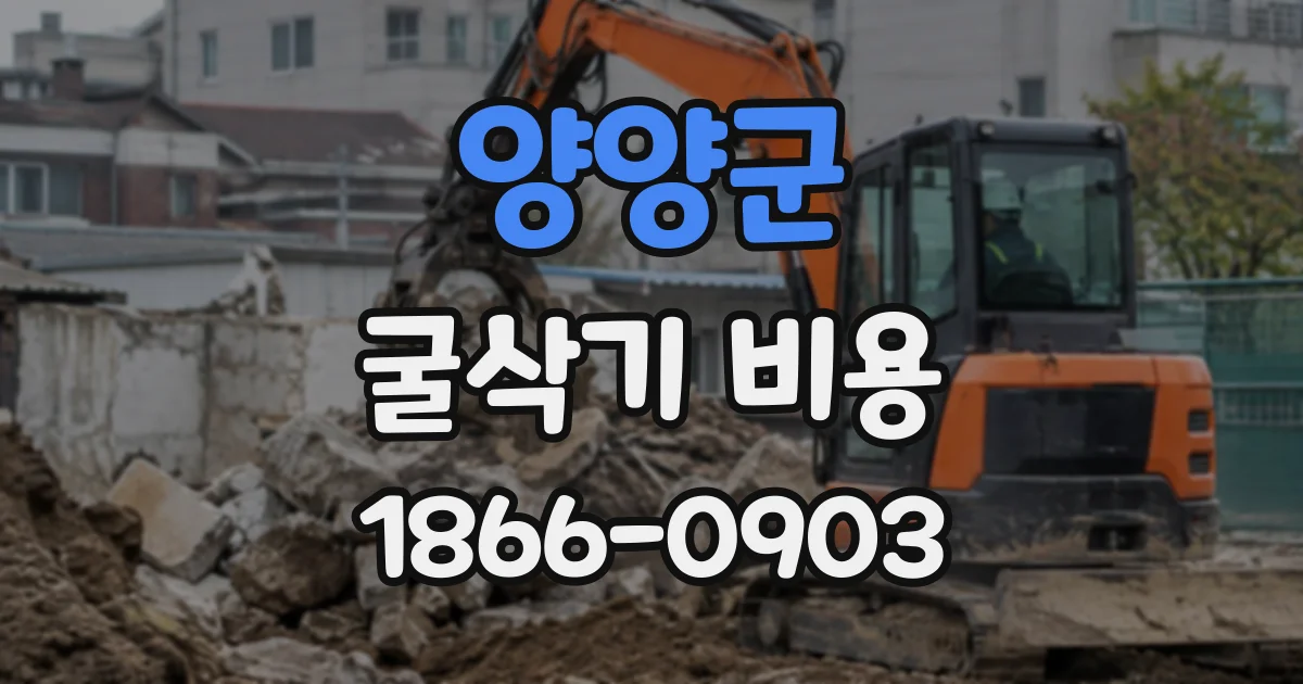 양양군 굴삭기비용