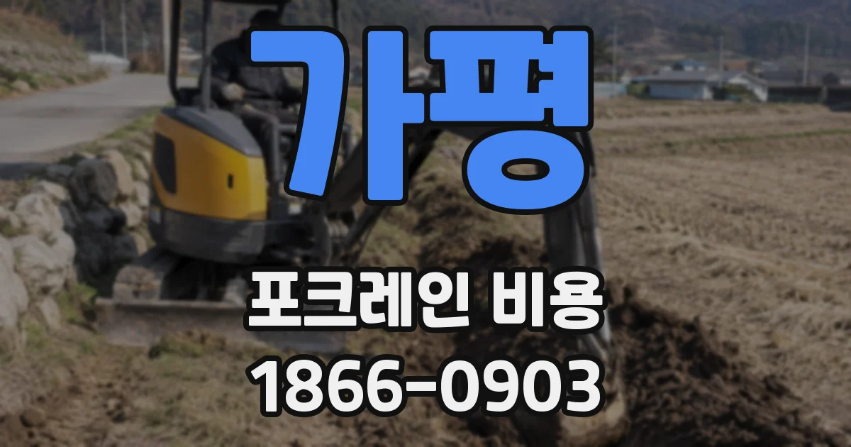 가평 포크레인 비용