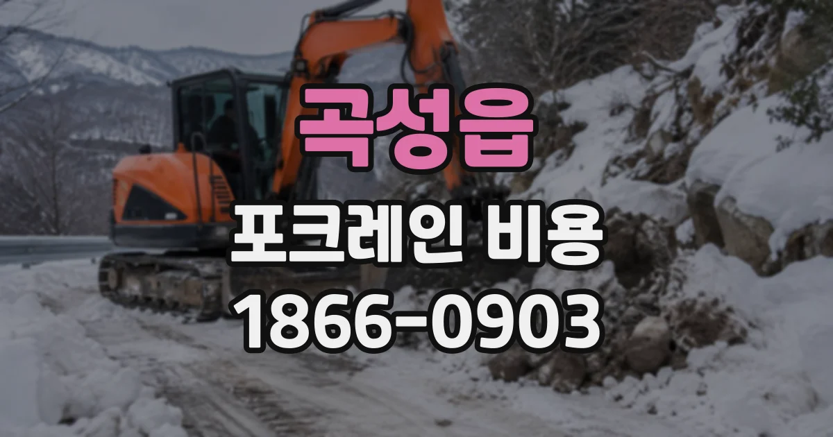 곡성읍 포크레인비용