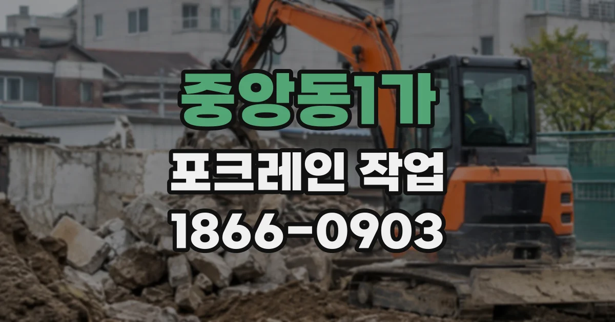 중앙동1가 포크레인작업