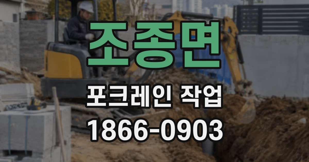 조종면 포크레인 작업