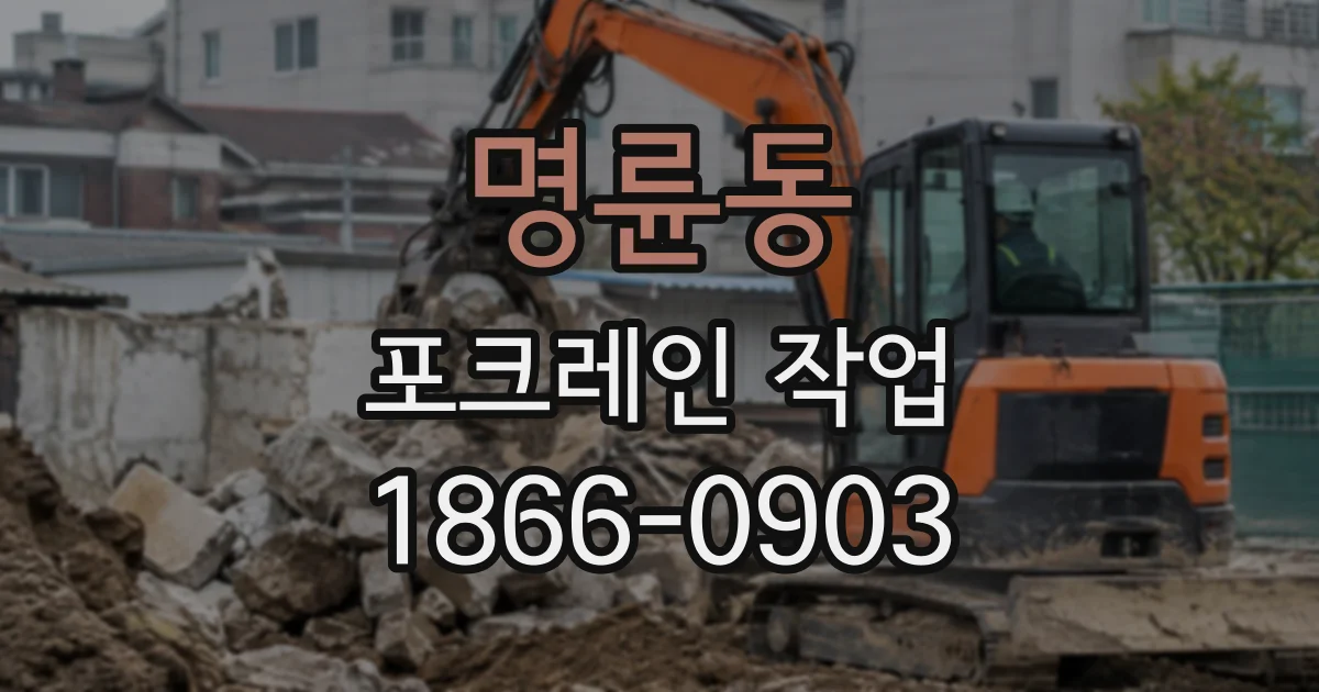 명륜동 포크레인작업