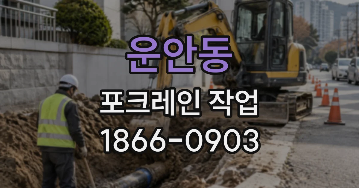 운안동 포크레인작업