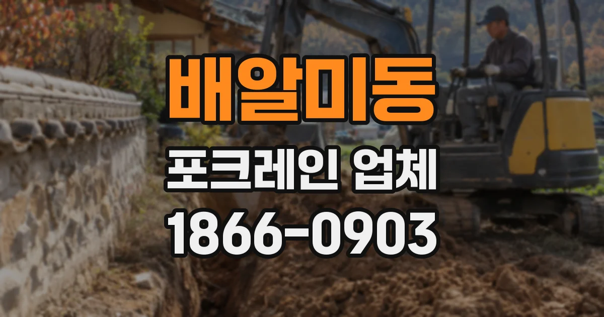 배알미동 포크레인 업체