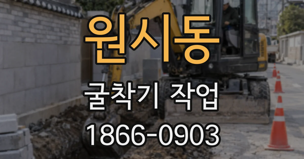 원시동 굴착기 작업