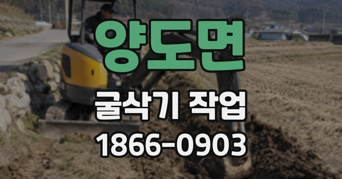 양도면 굴삭기 작업