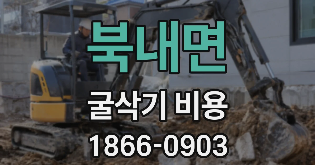 북내면 굴삭기 비용