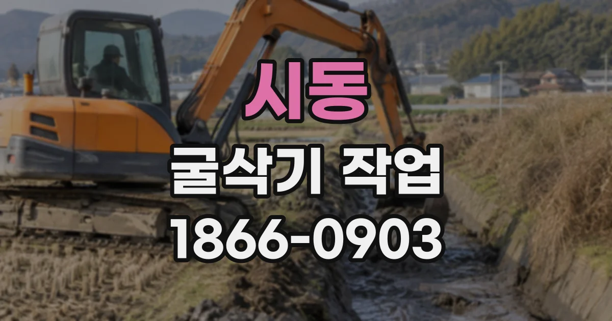 시동 굴삭기작업