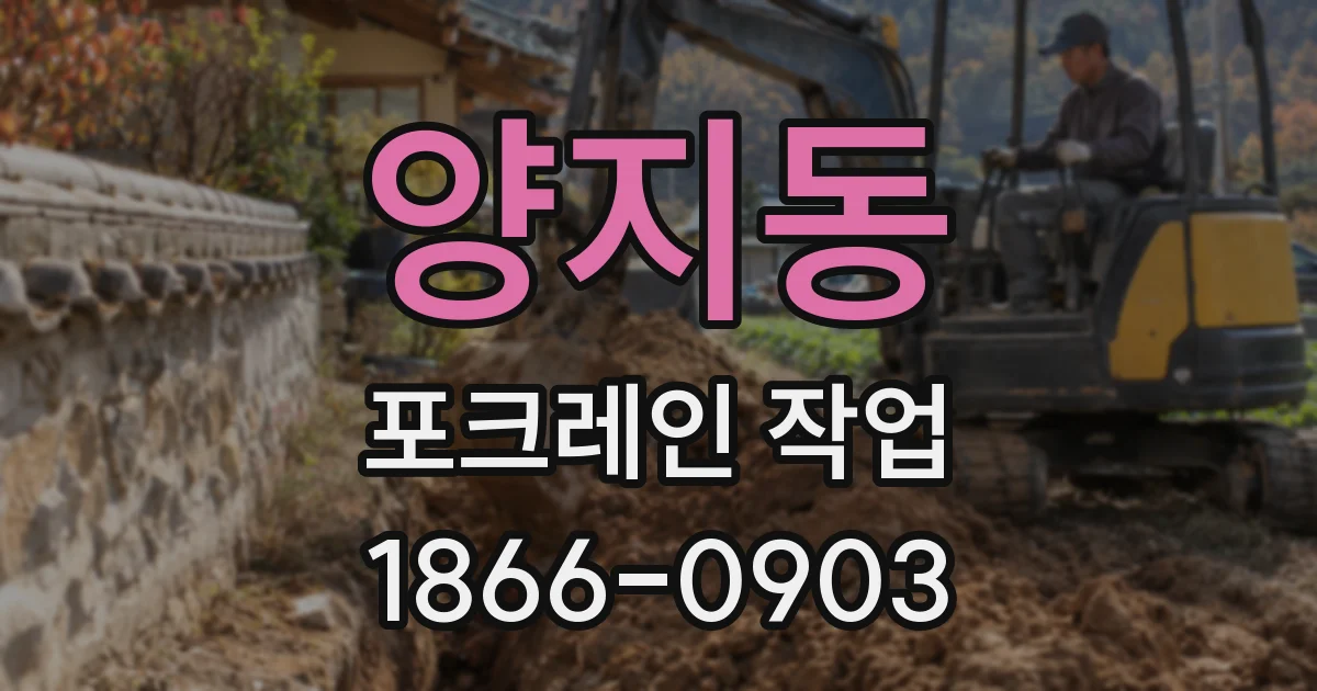 양지동 포크레인 작업