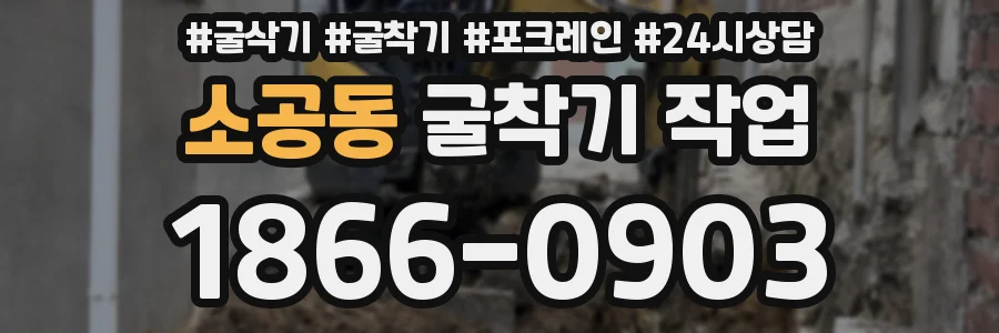 소공동 굴착기 작업