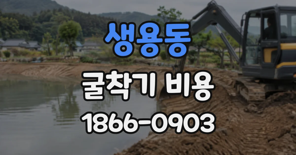 생용동 굴착기비용