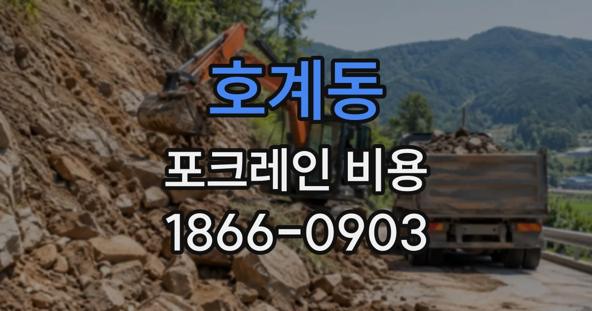 호계동 포크레인비용