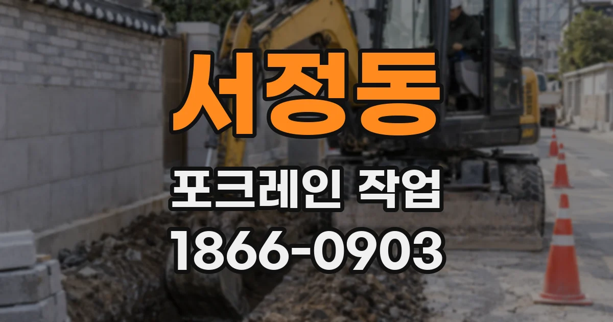 서정동 포크레인 작업