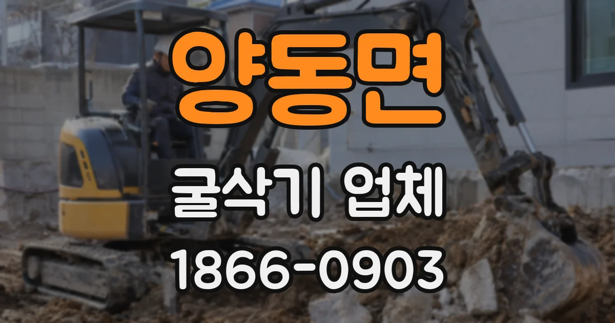양동면 굴삭기 업체