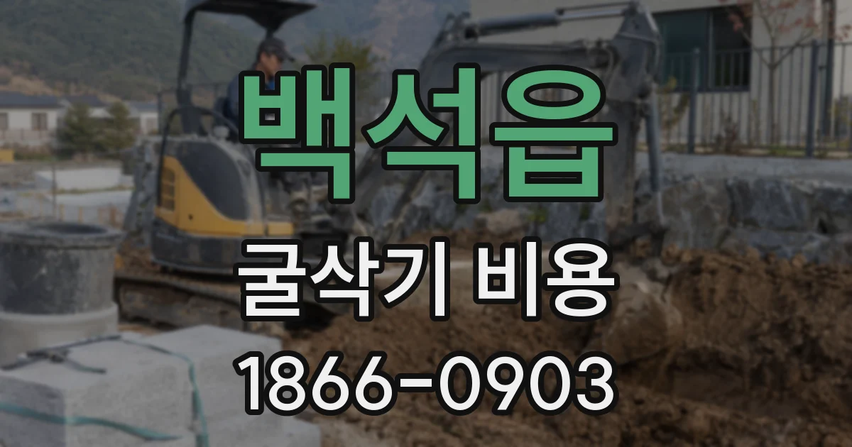 백석읍 굴삭기 비용