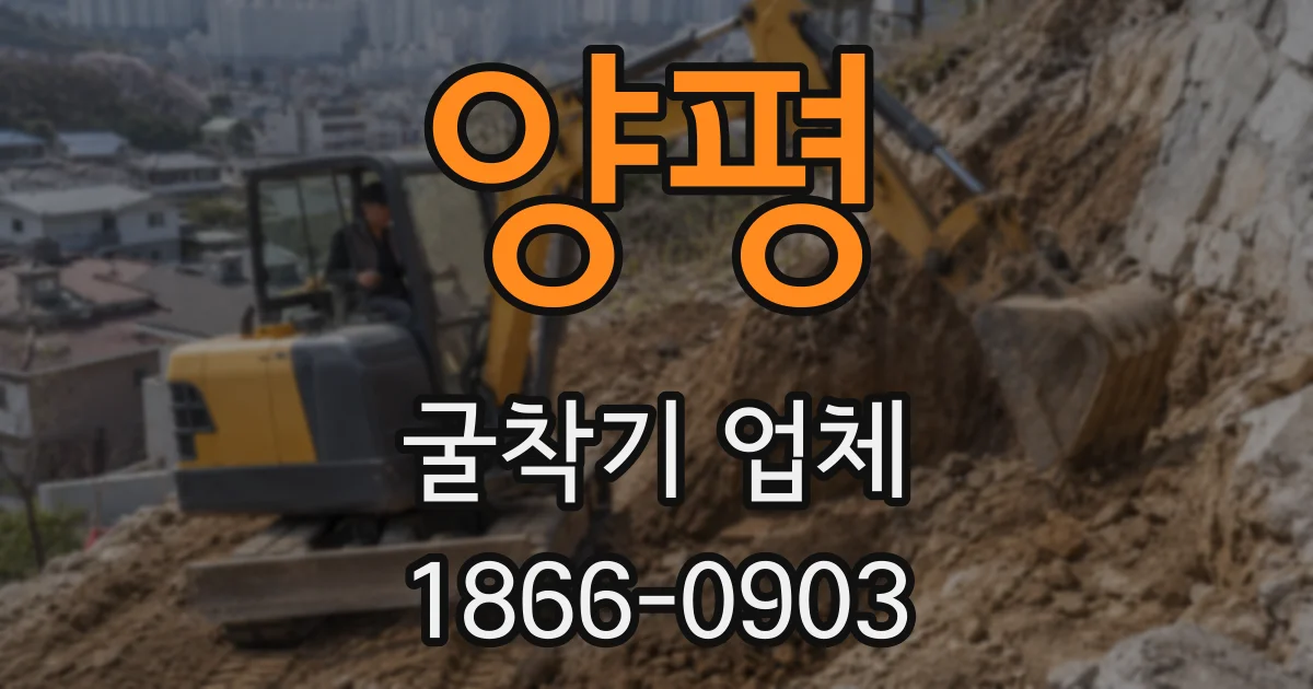양평 굴착기 업체