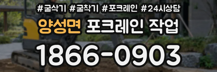 양성면 포크레인 작업