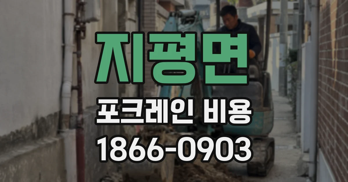 지평면 포크레인 비용