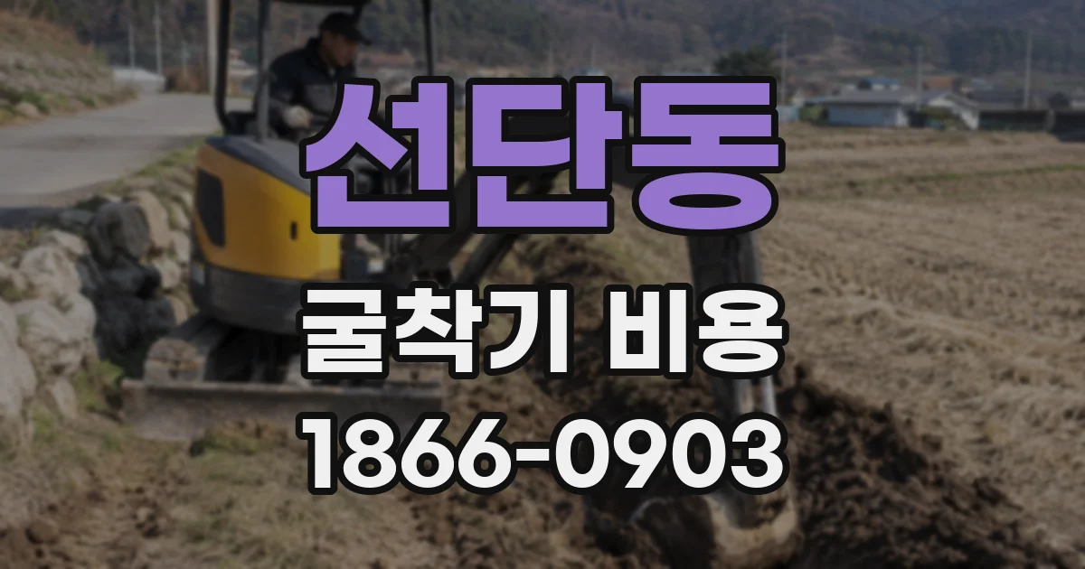 선단동 굴착기 비용