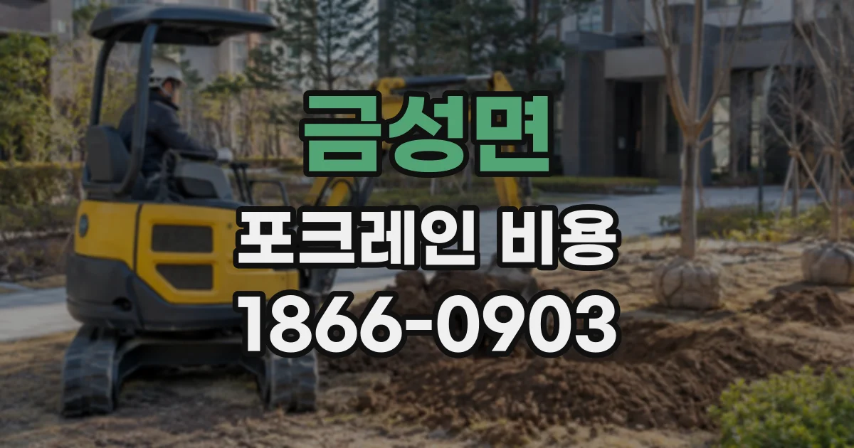 금성면 포크레인비용