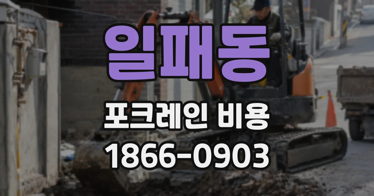 일패동 포크레인 비용