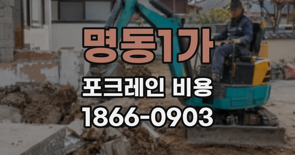 명동1가 포크레인 비용